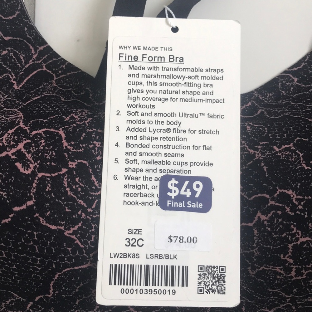 Lululemon fine form bra 32C - Picture 2 of 3